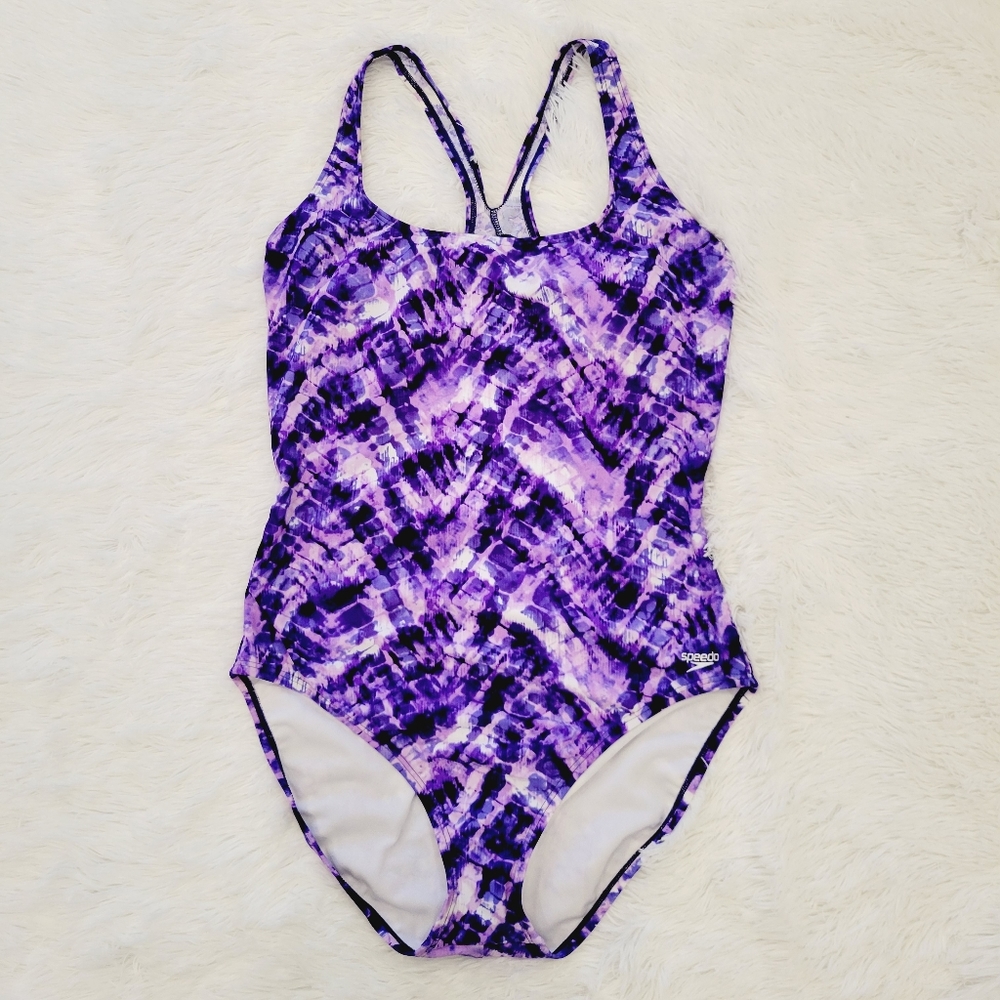 Speedo Purple One Piece Bathing Suit Size 18 NWT